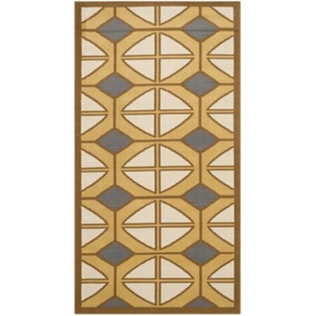 Safavieh 4 X 6 Ft. Small Rectangle- Indoor - Outdoor Hampton Camel And Ivory Power Loomed Rug HAM510AC-4